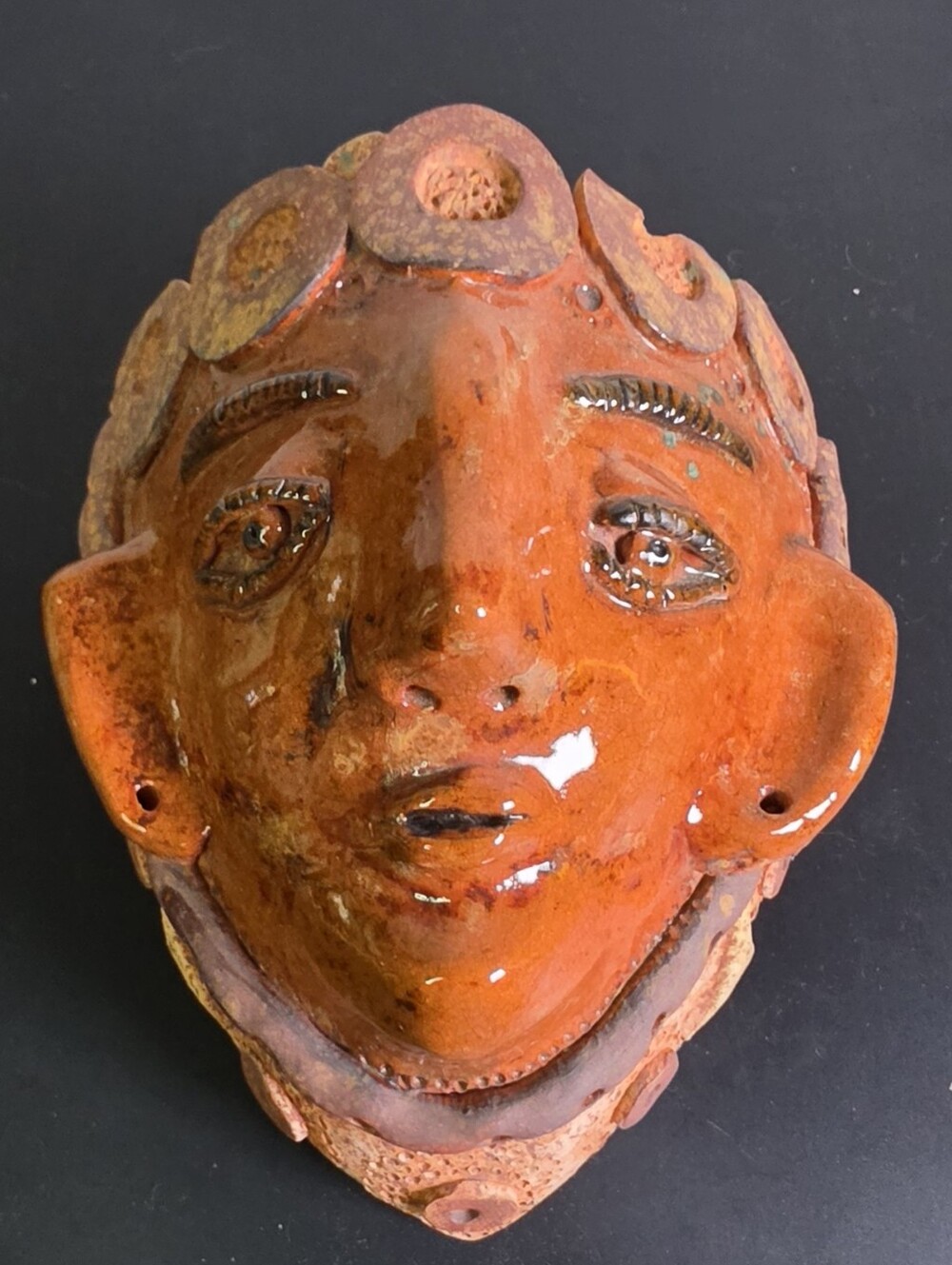 Vintage Artist David Farnsworth Decortive Wall Mask As Is